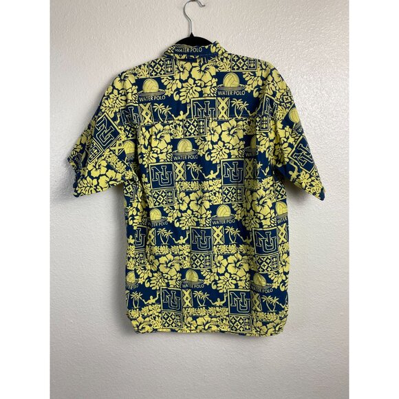 Wet Dog Men size Medium Hawaiian Water Polo Shirt Cotton Short Sleeve yellow Tro - Picture 15 of 16